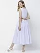 Women Blue & White Solid Midi Dress