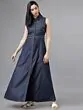 Women Navy Blue Maxi Dress