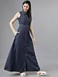 Women Navy Blue Maxi Dress