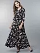 Women Navy Blue Printed Maxi Dress