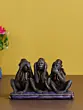Polyresin and Bronze Brown Set Of 3 Wise Monkeys Showpiece Decorative Animal Figurine