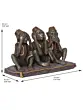 Polyresin and Bronze Brown Set Of 3 Wise Monkeys Showpiece Decorative Animal Figurine