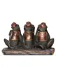 Polyresin and Bronze Brown Set Of 3 Wise Monkeys Showpiece Decorative Animal Figurine