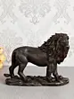 Polyresin and Bronze Black Carved Brave Lion Showpiece Decorative Animal Figurine