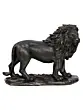 Polyresin and Bronze Black Carved Brave Lion Showpiece Decorative Animal Figurine