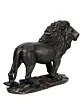 Polyresin and Bronze Black Carved Brave Lion Showpiece Decorative Animal Figurine