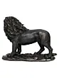 Polyresin and Bronze Black Carved Brave Lion Showpiece Decorative Animal Figurine