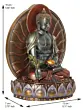 Polyresin and Bronze Brown Fine Finish Decorative Meditating Lord Buddha Idol