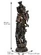 Brown Polyresin and Bronze Decorative Ethnic Carved Dancing Lord Krishna Playing Flute Figurine