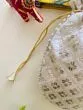 Women Beige Chikan Embroidered Sequence Potli Bag