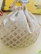 Women Beige Chikan Embroidered Sequence Potli Bag