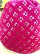 Women Pink Chikan Embroidered Sequence Potli Bag