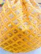 Women Yellow Chikan Embroidered Sequence Potli Bag