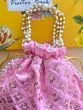 Women Baby Pink Chikan Embroidered Sequence Potli Bag