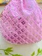 Women Baby Pink Chikan Embroidered Sequence Potli Bag