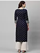 Women Printed Viscose Rayon Embroidered Straight Kurta  (Blue)