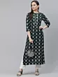 Women Printed Viscose Rayon A-line Kurta (Green)
