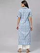 Women Floral Print Viscose Rayon Straight Kurta (Blue)