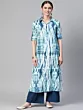 Women Dyed/Ombre Viscose Rayon A-line Kurta  (Blue)