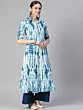 Women Dyed/Ombre Viscose Rayon A-line Kurta  (Blue)