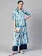 Women Dyed/Ombre Viscose Rayon A-line Kurta  (Blue)