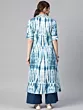 Women Dyed/Ombre Viscose Rayon A-line Kurta  (Blue)
