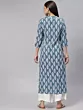 Women Floral Print Pure Cotton Straight Kurta  (Grey, White)