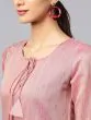 Mauve Solid Chanderi Straight Kurta With Palazzo Set
