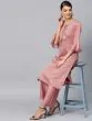 Mauve Solid Chanderi Straight Kurta With Palazzo Set