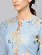 Blue Gold Print Lehenga With Top