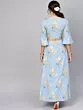 Blue Gold Print Lehenga With Top