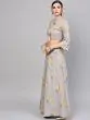 Grey Gold Printed Lehenga With Blouse