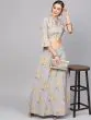 Grey Gold Printed Lehenga With Blouse