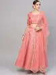 Peach Brocade Lehenga With Brocade Choli & Dupatta