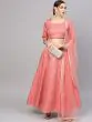 Peach Brocade Lehenga With Brocade Choli & Dupatta