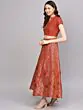 Rust Gold Printed Lehenga With Blouse & Dupatta