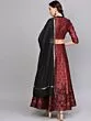 Maroon Self Designed Lehenga Choli With Dupatta