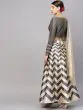 Biege Grey Self Designed Lehenga Choli With Dupatta