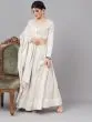 Cream & Gold Printed Lehenga With Choli & Dupatta