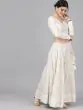 Cream & Gold Printed Lehenga With Choli & Dupatta