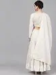 Cream & Gold Printed Lehenga With Choli & Dupatta