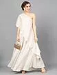 Off-White Dobby Design Lehenga With Cape Bluouse