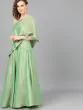Green Dobby Design Lehenga With Cape Blouse