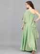 Green Dobby Design Lehenga With Cape Blouse