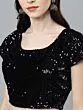 Purple & Black Flock Printed Lehenga Choli With Net Dupatta