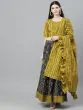 Mustard & Grey Printed Lehenga Choli Set