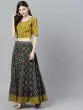 Mustard & Grey Printed Lehenga Choli Set