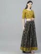 Mustard & Grey Printed Lehenga Choli Set