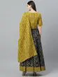 Mustard & Grey Printed Lehenga Choli Set
