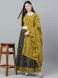 Mustard & Grey Printed Lehenga Choli Set